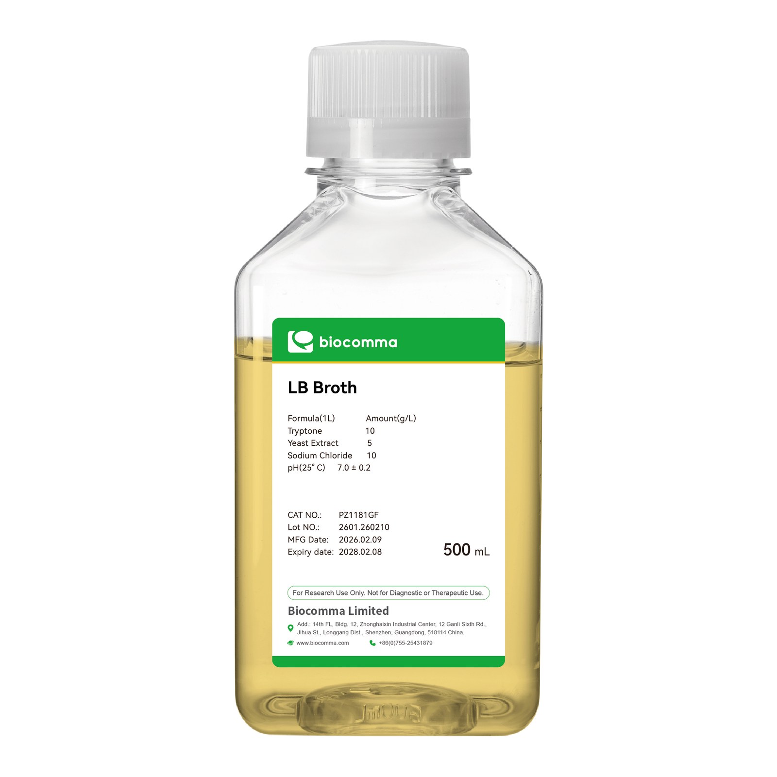 LB Broth (Miller), Ready-to-Use Liquid