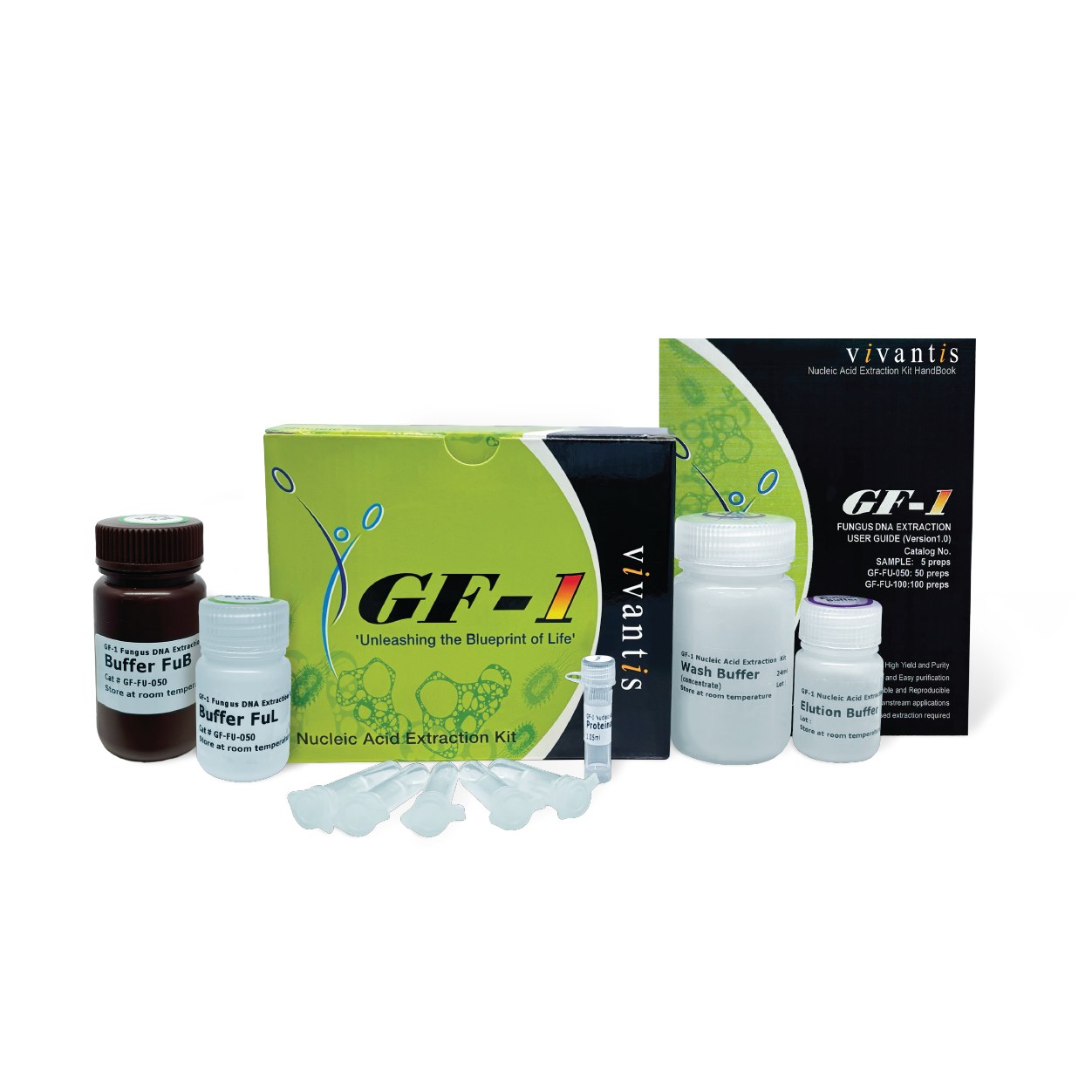 GF-1 Fungus DNA Extraction Kit (Proteinase K included)